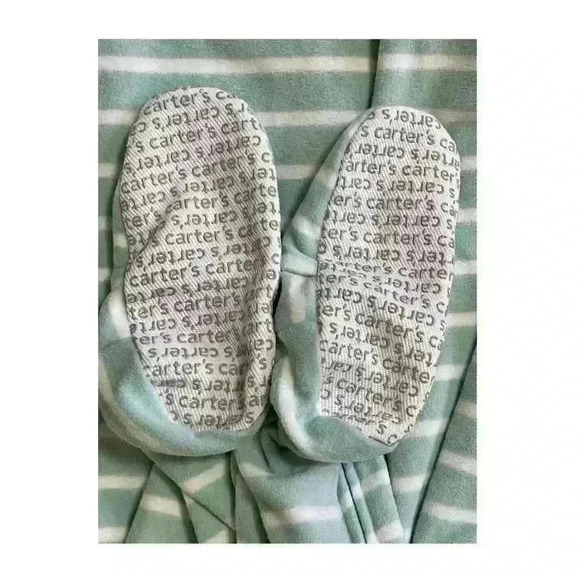 New Carter's Raccoon Fleece Pajama PJs 1 pc Boy Sleeper Footless Size 3T Green - Picture 7 of 9